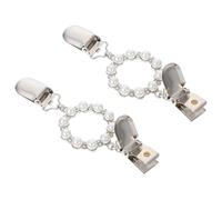 YARNOW 2 Stück Modische Seidenschalschnallen aus Legierung Silberfarbene Strickjacken Verschluss Clips mit Feiner Politur Praktisches und Elegantes Accessoire für Damen