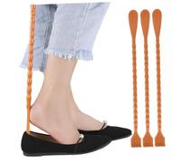 YARNOW 3 Stück Schuhlöffel Mit Langem Griff Aus Calabash Material 2-in-1 Schuhlöffel Und Rückenkratzer Für Senioren Schwangere Frauen Geruchsneutral Leicht Zu Reinigen Ergonomisch Für Bequeme Nutzung