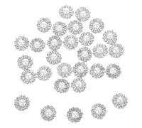 YARNOW 50 Stück Perlen Strassknöpfe aus Legierung zum Annähen Elegante Selbstgemacht Kleidungsperlenknöpfe für Handgefertigte Dekoration und Bastelprojekte