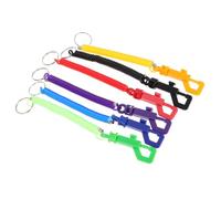 YARNOW 6 Stück Pack Einziehbare Spiral Schlüsselanhänger mit Karabiner Buntes Lanyard Robustes Kunststoff Fangseil Schlüsselhalter für Outdoor Rucksack und Alltag