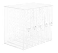 YARNOW Transparente Schmuckschrank Aufbewahrungsbox aus Kunststoff mit Staubdichtem Design und Ohrringorganizer zur Praktischen Aufbewahrung von Halsketten und Ohrringen