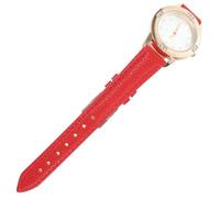 YARNOW wasserdichte Damenuhr mit Quarzuhrwerk Nachleuchtendes Zifferblatt Elegante Armbanduhr für Mädchen und Schüler Rotes Lederarmband Klassisches Design