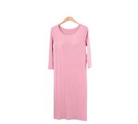 YAROVA Damen Nachthemden - Frühling Sommer Nachtkleid Frauen 3/4 Ärmel Lange Nachthemden Gepolsterte Baumwolle Homewear Kleidung Nachthemd Lose Bequeme Weiche Loungewear,Rosa,XL