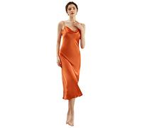 YAROVA Damen Nachthemden - Nachthemd Damen Nachthemd Sexy Nachtkleid Lange Nachtwäsche Sommer Spaghettiträger Nachthemd Kleid Dessous Pyjama Heimkleidung,Orange,XXL