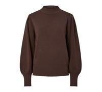 Strickpullover Y.A.S "YASFONNY LS KNIT PULLOVER S. NOOS", Damen, Gr. S, braun (chocolate braun), Strick, Obermaterial: 72% Viskose, 28% Polyester, unifarben, regular fit kurz, hoch geschlossener Aussc