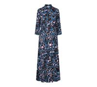 Hemdblusenkleid Y.A.S "YASSAVANNA LONG SHIRT DRESS", Damen, Gr. M, N-Gr, sargasso sea aop:liro, Web, Obermaterial: 100% Viskose, bedruckt, relaxed fit lang, Kleider, Sommerkleid, mit 3/4 Ärmel (377902