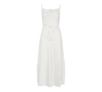 Spaghettikleid Y.A.S "YASTHEA STRAP LONG DRESS S. NOOS", Damen, Gr. 38, N-Gr, gardenia, Web, Obermaterial: 97% Polyester, 3% Elasthan, unifarben, wadenlang, Wasserfallausschnitt, Kleider, Sommerkleid