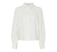 Spitzenbluse Y.A.S "YASZIMIA LS SHIRT S. NOOS", Damen, Gr. 38, star weiß, Web, Obermaterial: 100% Baumwolle, unifarben, normal, Blusen Spitzenbluse (87325818-38) star weiß