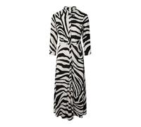 Hemdblusenkleid Y.A.S "YASSAVANNA LONG SHIRT DRESS", Damen, Gr. S, N-Gr, birch aop:zebra print, Web, Obermaterial: 100% Viskose, bedruckt, relaxed fit lang, Kleider, Sommerkleid, mit 3/4 Ärmel (296771