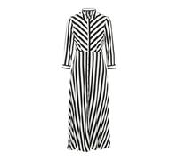 Yas Savanna Langarmkleid Mit 3/4 Ärmeln S Black / Stripes W White Stripes