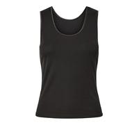 Tanktop Y.A.S "YASPALOMA TANK TOP NOOS", Damen, Gr. S, schwarz, Jersey, Obermaterial: 67% Viskose, 30% Polyester, 3% Elasthan, unifarben, slim fit normal, Rundhals, Tops Tanktop, mit Satinpaspel (1811