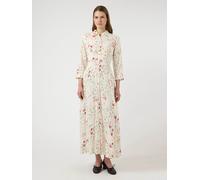 YAS Hemdblusenkleid aus Viskose mit Knopfleiste Modell 'SAVANNA' in Offwhite, Größe S