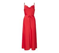 Spaghettikleid Y.A.S "YASTHEA STRAP LONG DRESS S. NOOS", Damen, Gr. 40, N-Gr, poinsettia, Web, Obermaterial: 97% Polyester, 3% Elasthan, unifarben, wadenlang, Wasserfallausschnitt, Kleider, Sommerklei