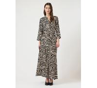 Hemdblusenkleid Y.A.S "YASSAVANNA LONG SHIRT DRESS", Damen, Gr. S, N-Gr, birch aop:zebra print, Web, Obermaterial: 100% Viskose, bedruckt, relaxed fit lang, Kleider, Sommerkleid, mit 3/4 Ärmel (296771