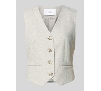 YAS Regular Fit Weste mit V-Ausschnitt Modell 'RIU' in Hellgrau, Größe 38
