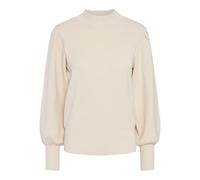Strickpullover Y.A.S "YASFONNY LS KNIT PULLOVER S. NOOS", Damen, Gr. XS, beige (birch), Strick, Obermaterial: 72% Viskose, 28% Polyester, unifarben, regular fit kurz, hoch geschlossener Ausschnitt, Ri