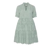 Blusenkleid Y.A.S "YASHOLI SS DRESS S. NOOS", Damen, Gr. S (36), N-Gr, grün (iceberg grün), Web, Obermaterial: 100% Baumwolle, unifarben, modisch, V-Ausschnitt, Kurzarm, Kleider (53910021-S) iceberg g