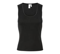 Tanktop Y.A.S "YASPALOMA TANK TOP NOOS", Damen, Gr. M, schwarz, Jersey, Obermaterial: 67% Viskose, 30% Polyester, 3% Elasthan, unifarben, slim fit normal, Rundhals, Tops Tanktop (18115069-M) schwarz