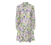 Hemdblusenkleid Y.A.S "YASKAYA LS SHIRT DRESS S. NOOS", Damen, Gr. 46, N-Gr, lila (pale lila aop:wilma), Web, Obermaterial: 85% Viskose, 15% Nylon, bedruckt, regular fit knielang, Kleider Hemdblusenkl
