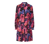 Hemdblusenkleid Y.A.S "YASKAYA LS SHIRT DRESS S. NOOS", Damen, Gr. 40, N-Gr, blau (navy blazer aop:limo), Web, Obermaterial: 85% Viskose, 15% Nylon, bedruckt, regular fit knielang, Kleider Hemdblusenk