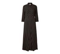 Hemdblusenkleid Y.A.S "YASSAVANNA LONG SHIRT DRESS", Damen, Gr. S, N-Gr, schwarz (chocolate braun stripes:schwarz), Web, Obermaterial: 100% Viskose, gestreift, relaxed fit lang, Kleider, Sommerkleid,