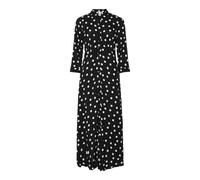 Hemdblusenkleid Y.A.S "YASSAVANNA LONG SHIRT DRESS", Damen, Gr. M, N-Gr, schwarz aop:weiß dots, Web, Obermaterial: 100% Viskose, bedruckt, relaxed fit lang, Kleider (18128801-M) schwarz aop:weiß dots