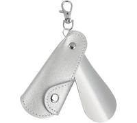 YATINGZHANG SchuhlöFfel Lang Schuhlöffel, 1 Stück, tragbarer Schlüsselanhänger-Schuhlöffel, faltbarer Edelstahl-Schuhlöffel for Zuhause und Reisen(Silver)