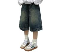 Yawdil Y2K Vintage Baggy Jean Shorts Damen Gewaschene Weite Bein Capri Hosen Casual Barrel Jeans Denim Shorts Herren Übergroße Jorts