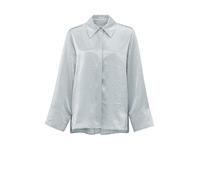 Yaya - Langärmelige, locker geschnittene Satinbluse grau - Gr. - 32