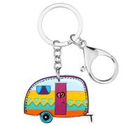 YAYAKO Acryl Cartoon Camper Schlüsselanhänger Camping Zubehör Reise Geschenke für Reisende Frauen Paare Autoschlüssel Geldbörse Charms (Multicolor)