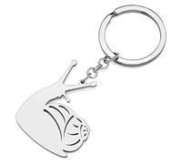 YAYAKO Edelstahl Schnecke Schlüsselanhänger Geldbörse Auto Schlüsselanhänger Ringe Schmuck Niedliche Schnecke Geschenke für Frauen Mädchen Charms (Versilbert)