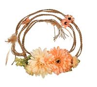 YAZILIND Handmade Tuch Blume Schärpe Hanfseil gewebt Gürtel für Hochzeit Brautkleid Gürtel Orange