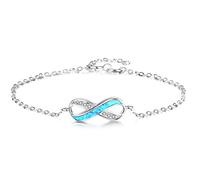 YAZLIND S925 Silber Armband einstellbare Mode invertiert 8" geformt eingelegten Kristall Opal eleganten Schmuck für Frauen Mädchen Geschenk