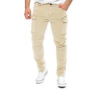 Yazubi Jayden - Cargo Jogginghose - Herren Hosen Mit Stretch - Slim Fit Cargohosen Männer, Braun (Rainy Day 135304), W38/L34