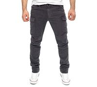 Yazubi Jayden - Freizeithosen für Männer - Herren Cargo Hosen Slim Fit - Baumwoll Cargohosen, Grau (Nine Iron 193908), W32/L32