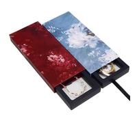 YAZWUR 2 Stück Geschenk-Schubladen-Set mit Schwebedisplay Schmuckkästchen Geschenkbox Schmucketui - Vintage-Look für Schmuck, Uhren & Sammlerstücke, zum Verschenken & Präsentieren (Rot und Blau)