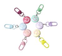 YAZWUR Porte-clés Émail en Alliage Doré avec Breloques Sourire Colorées Charmant Porte-clés pour Sac à Main (6 Couleurs)
