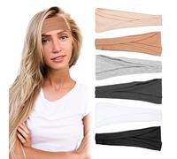 YBEATY 6er Pack rutschfeste Stirnbänder Hochwertiges dehnbares Haarband breite Dicke elastische Schweißbänder Trendige Sport Übungswickel Zubehör für Frauen Yoga Workout Mode Reisen Laufen Sommer