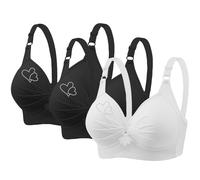 Ybing BH Damen Ohne Bügel Schmale Schultern 3 Stück - Bralette Damen aus Mikrofaser, BH Ohne Bügel weicher als Bustier Damen Baumwolle, Komfort Top-BH Nahtlose Verarbeitung Sale Angebote