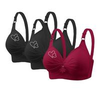 Ybing BH Damen Ohne Bügel Schmale Schultern 3 Stück - Bralette Damen aus Mikrofaser, BH Ohne Bügel weicher als Bustier Damen Baumwolle, Komfort Top-BH Nahtlose Verarbeitung Personalisierte Geschenke