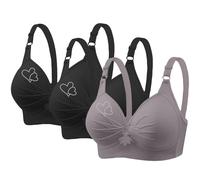 Ybing BH Damen Ohne Bügel Schmale Schultern 3 Stück - Bralette Damen aus Mikrofaser, BH Ohne Bügel weicher als Bustier Damen Baumwolle, Komfort Top-BH Nahtlose Verarbeitung Tagesangebote Heute