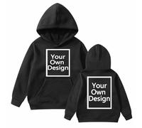 Ybing Black Friday Angebote 2025 Kapuzenpullover Unisex Kinder Hoodie Individuell Bedrucken Lassen Mädchen Selbst Gestalten Vorne/Hinten Bedruckt Sweatshirt mit Kapuze Exklusive Individualisierung