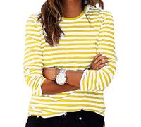 Ybing Gestreift Langarmshirt Damen Y2K Ringelshirt Casual Rundhals Bluse Locker Langarm Tshirt Leichte Pullover Bequem Sport Longshirt Baumwolle Longsleeve Oberteile Basic Tops Tunika