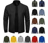 Ybing Herren Jacke mit Stehkragen Übergangsjacke Sommer Freizeit Sportjacke Bomberjacke Happy New Year 2025