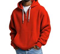 Ybing Kapuze Waffle 1/4 Zip Hoodie Herren Oversize Einfarbiger Kapuzenpullover Casual Sweatshirt mit Kapuze Trendy Arbeitspullover Herrenkleidung Hoody Pullover Basic Kapuzenpulli Streetwear