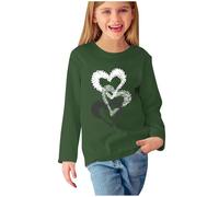Ybing Langarmshirt Mädchen Herz Motiv Pullover Weich Basic Top Leichtgewicht Pulli Casual Rundhals Bluse Slim Fit Langarm Tshirt Longsleeve Oberteile Streetwear