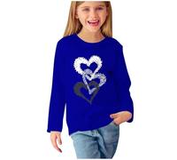 Ybing Langarmshirt Mädchen Herz Motiv Pullover Weich Basic Top Leichtgewicht Pulli Casual Rundhals Bluse Slim Fit Langarm Tshirt Longsleeve Oberteile Streetwear