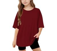 Ybing Meine bestellungen anzeigen Oversize T-Shirt Mädchen Casual O-Ausschnitt Bluse Sommer Locker Tshirt Einfarbig T Shirt Klassisch Kurzarm Oberteile Dünne Basic Top Leichte