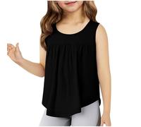 Ybing Meine bestellungen anzeigen Tank Top Mädchen Elegante Plissiertes Tanktops Einfarbig Trägershirts Locker Rundhals Bluse Sommer Unterhemd Leichte Oberteile Bequem