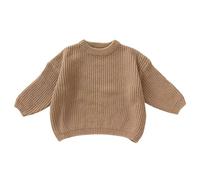 Ybing personalisierte Geschenke Baby, Personalisierte Pullover Kleinkinder mit Stickerei Name Text Individuell Rippen Strickpullover Kinder Baumwolle Gerippt Strickpulli 3 Monate - 5 Jahre